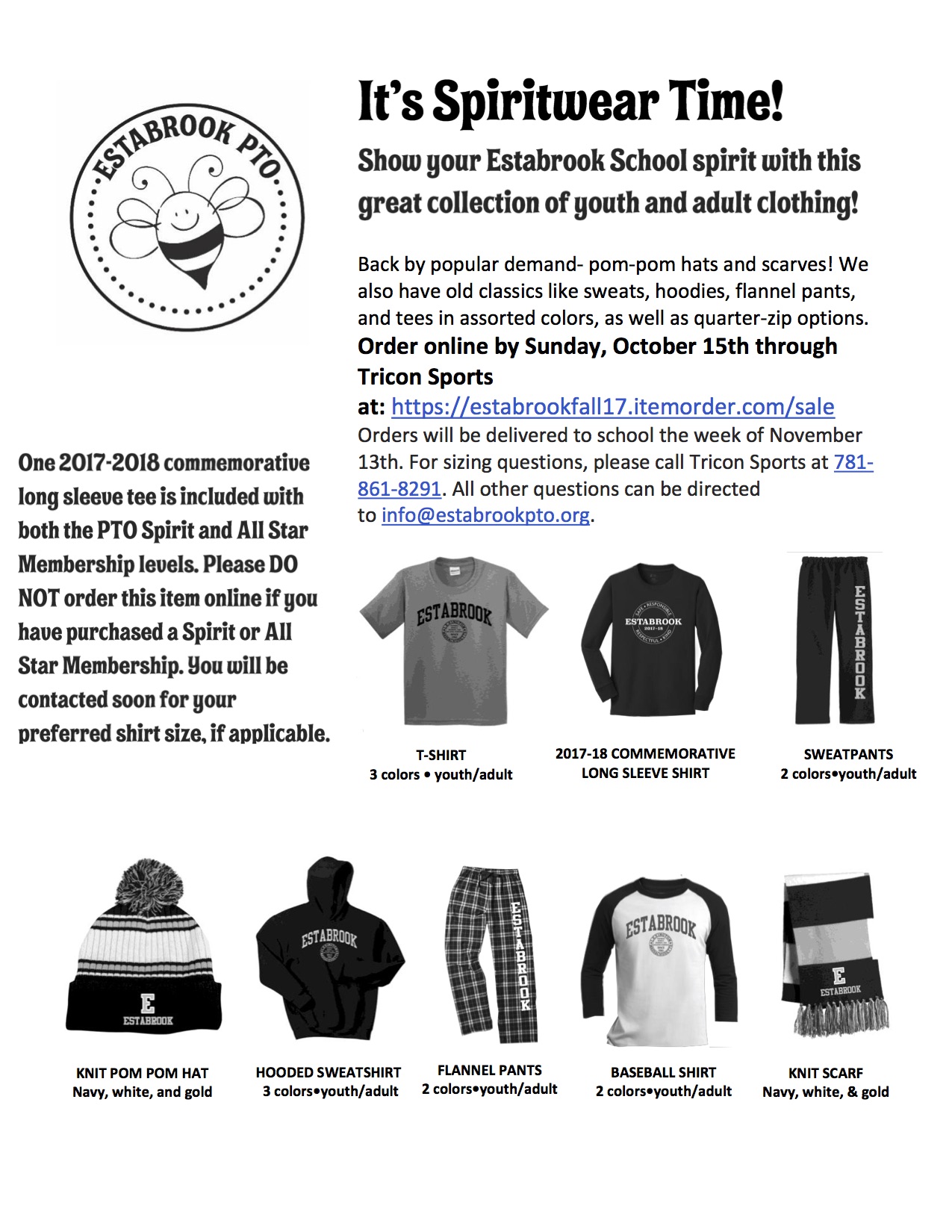 Estabrook PTO Spiritwear 2017